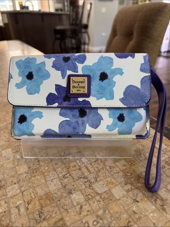 Dooney & Bourke Handbags - Dooney & Bourke Blue floral wristlet wallet